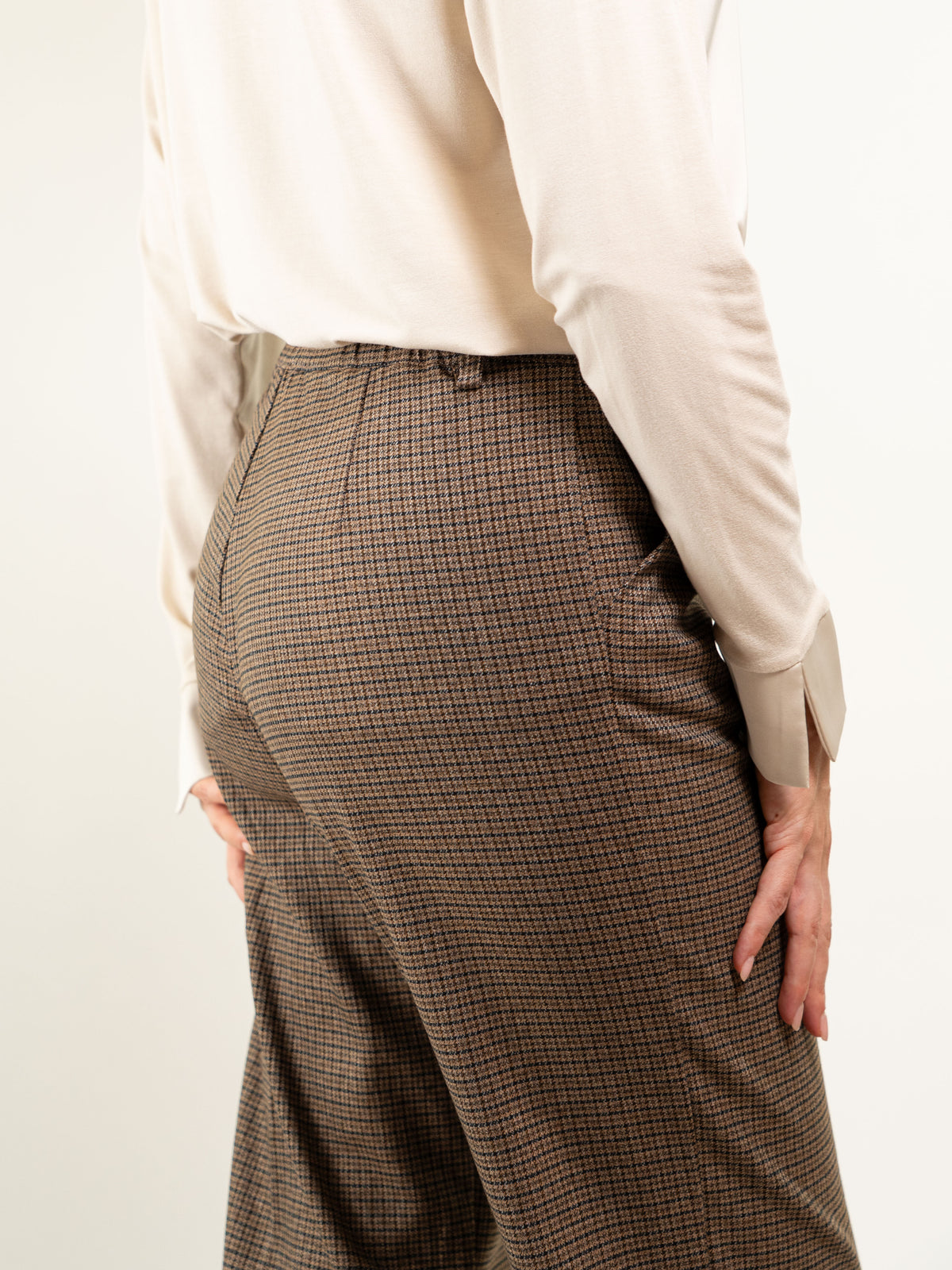 Pantalone gamba dritta check piccolo