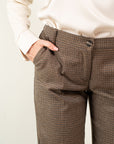 Pantalone gamba dritta check piccolo