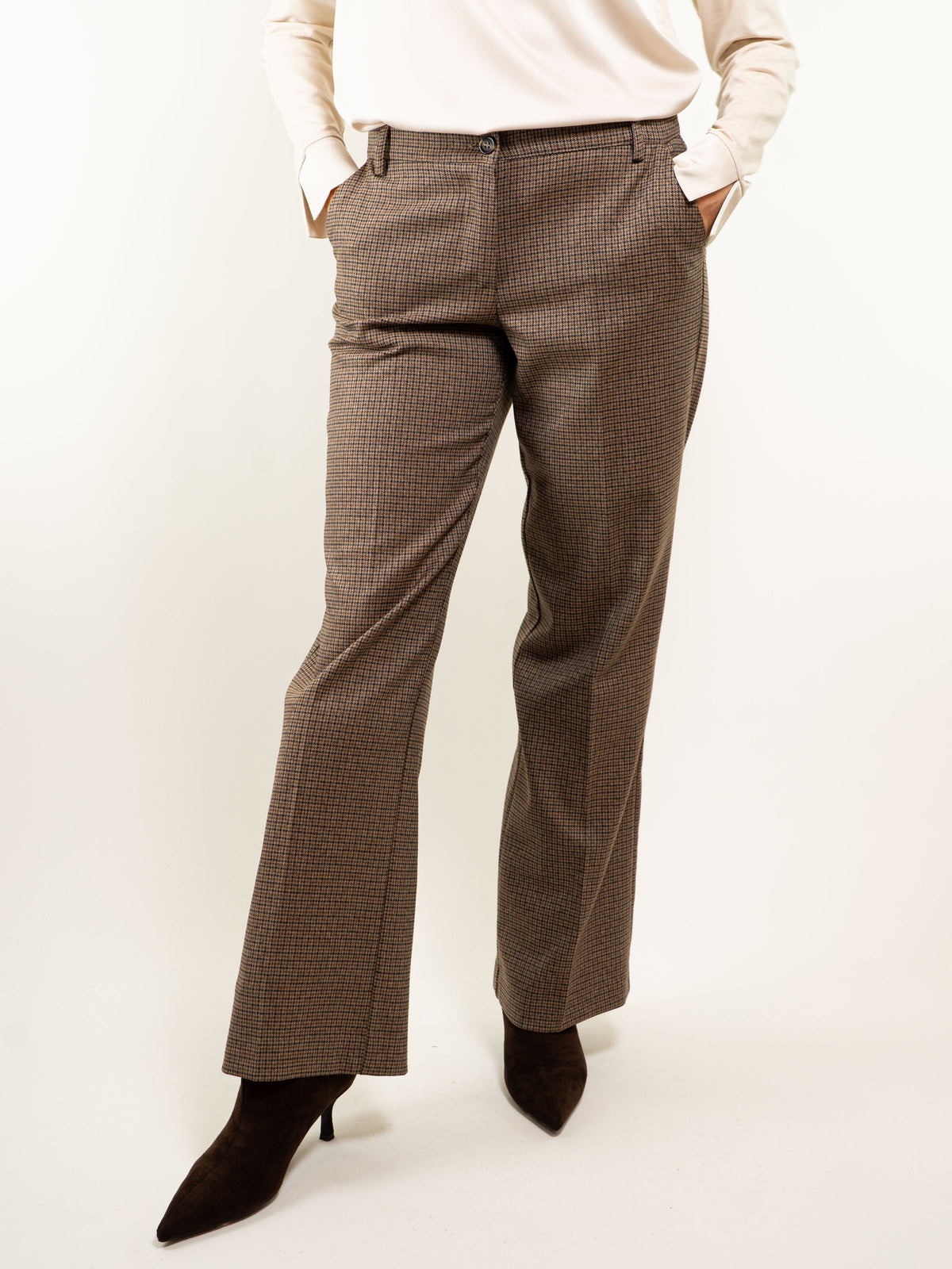 Pantalone gamba dritta check piccolo