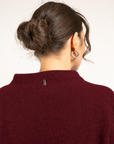 Maglia coste inglese scollo a cratere in misto lana e cashmere