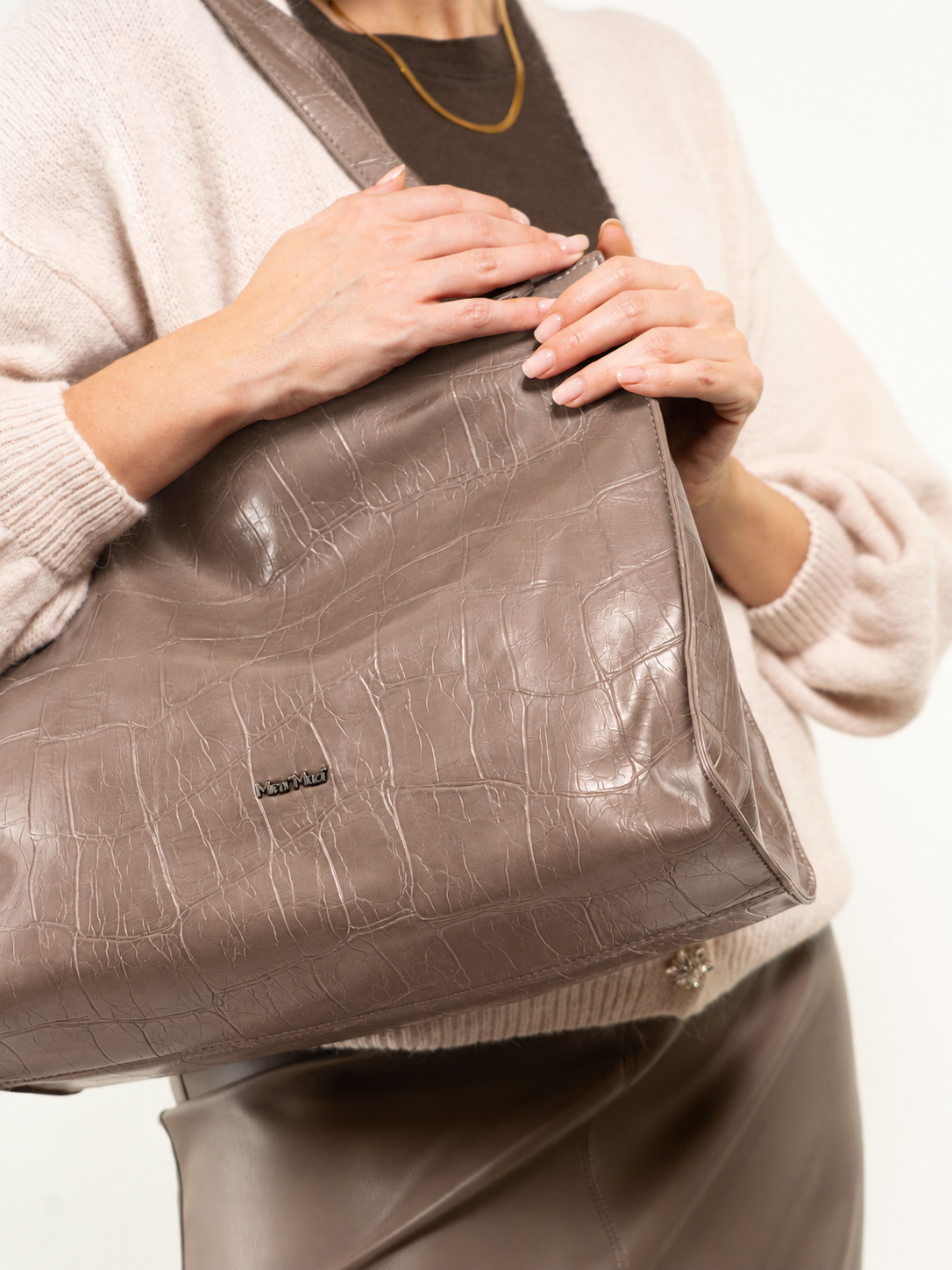 BORSA SHOPPING STAMPA EFFETTO COCCO