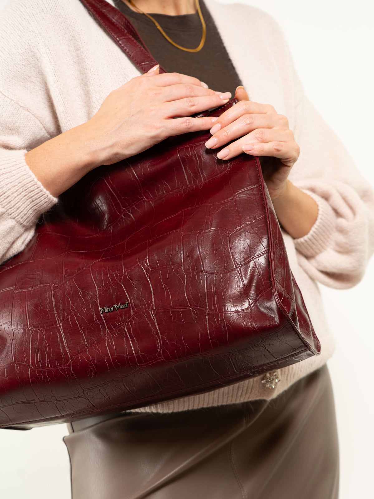 BORSA SHOPPING STAMPA EFFETTO COCCO