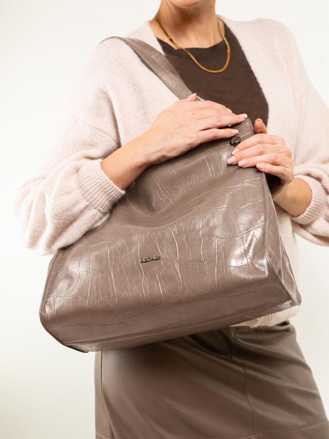 BORSA SHOPPING STAMPA EFFETTO COCCO