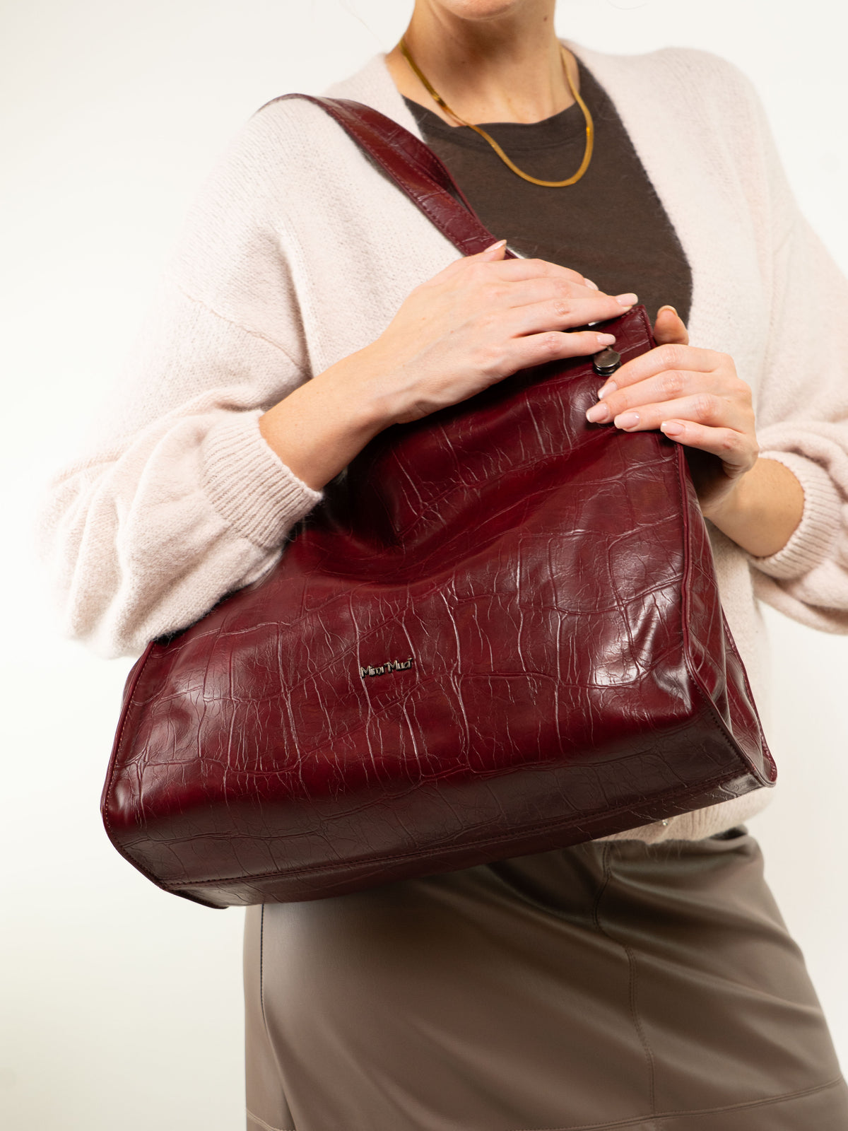 BORSA SHOPPING STAMPA EFFETTO COCCO