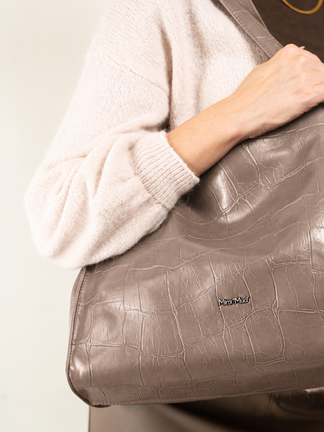 BORSA SHOPPING STAMPA EFFETTO COCCO
