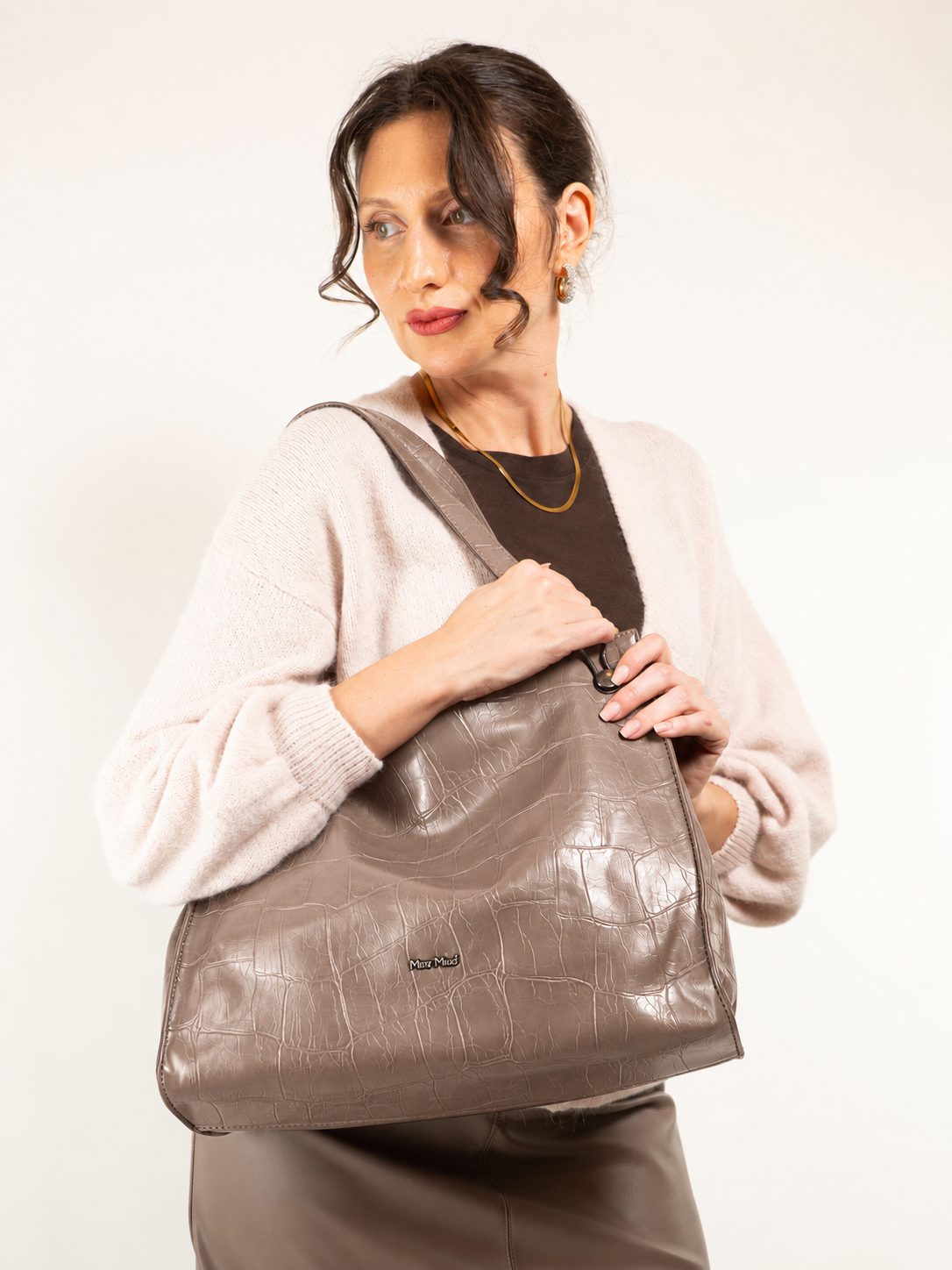 BORSA SHOPPING STAMPA EFFETTO COCCO