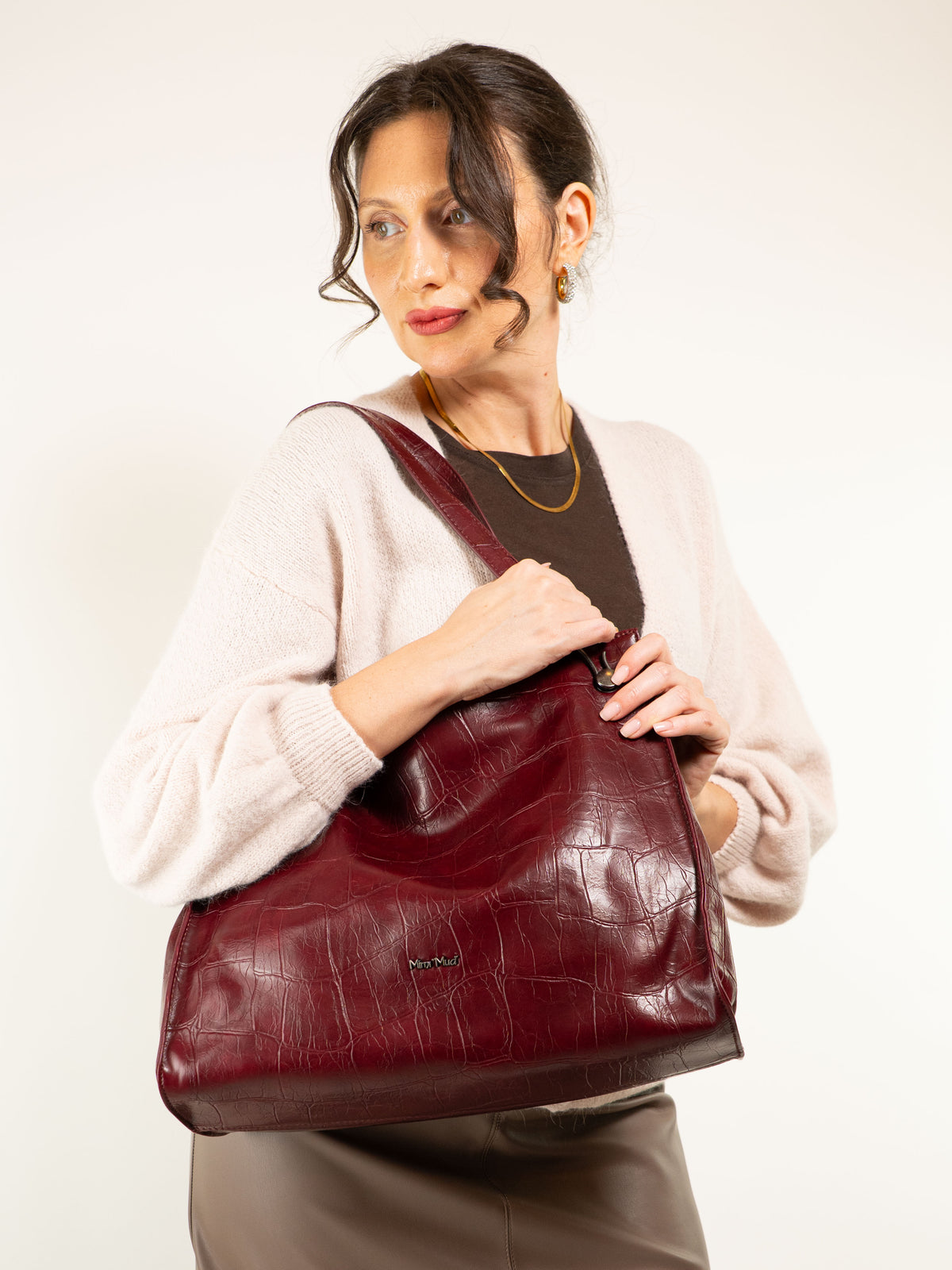 BORSA SHOPPING STAMPA EFFETTO COCCO