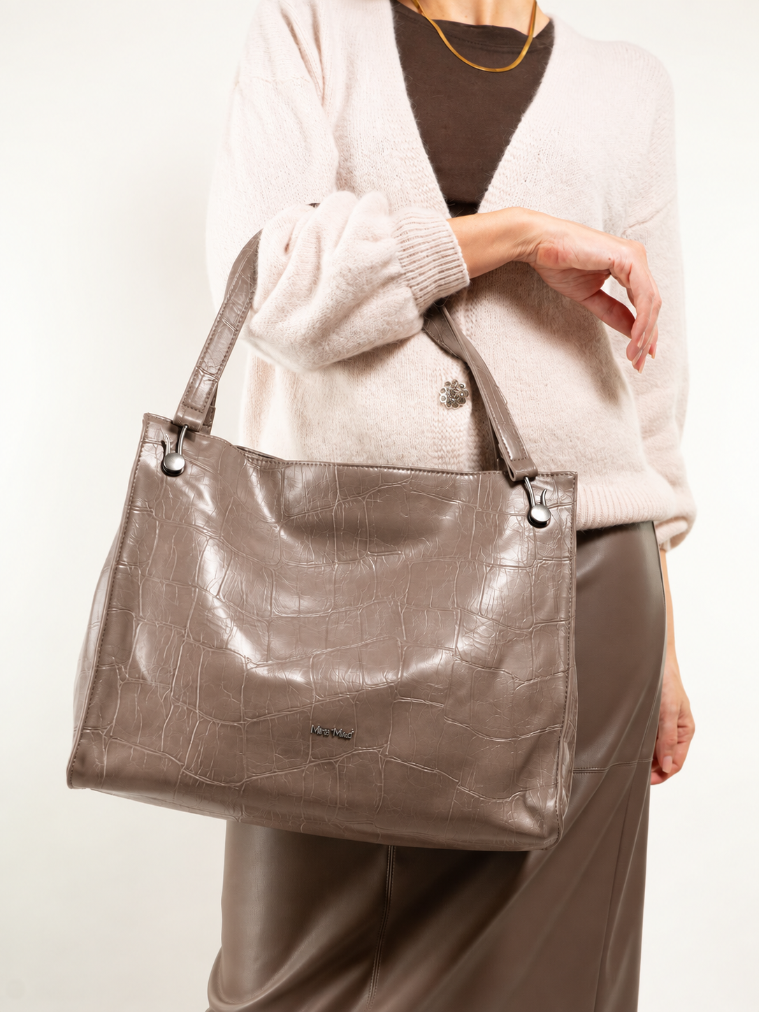 BORSA SHOPPING STAMPA EFFETTO COCCO
