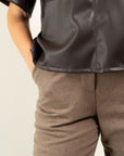 PANTALONE WIDE LEG DONNA MISTO LANA