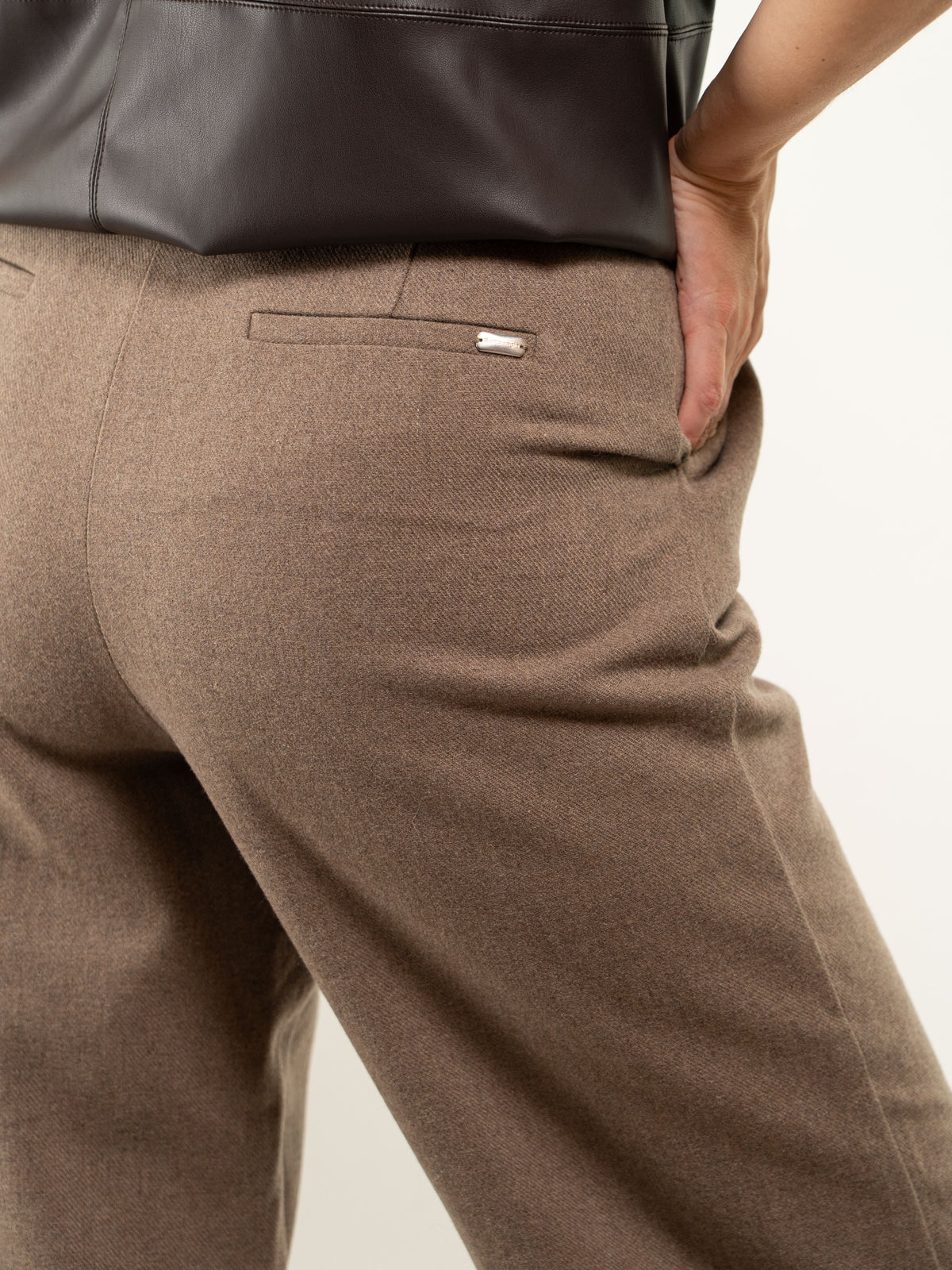 PANTALONE WIDE LEG DONNA MISTO LANA