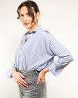 CAMICIA BALLOON POPELINE RIGATO