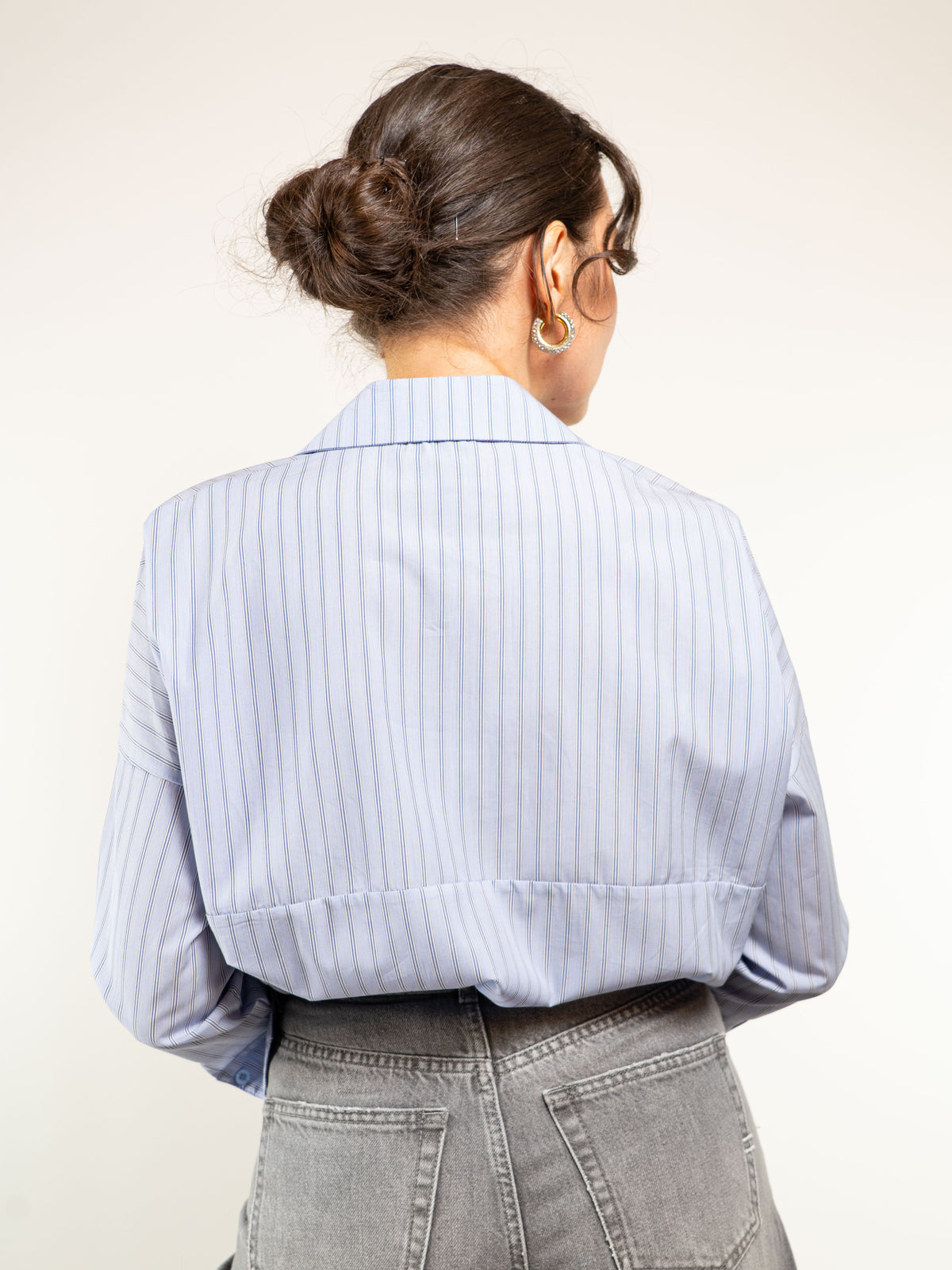CAMICIA BALLOON POPELINE RIGATO