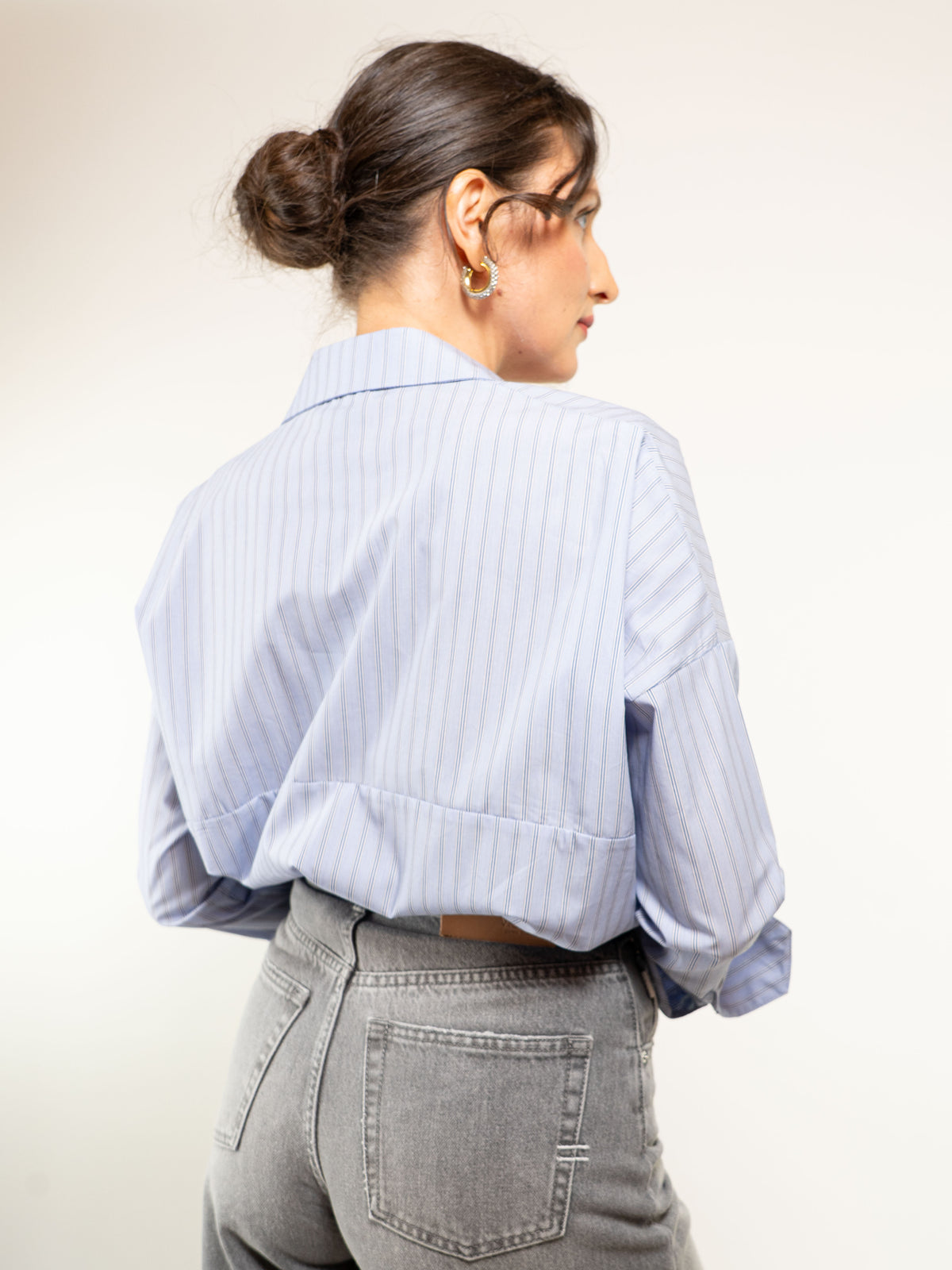 CAMICIA BALLOON POPELINE RIGATO