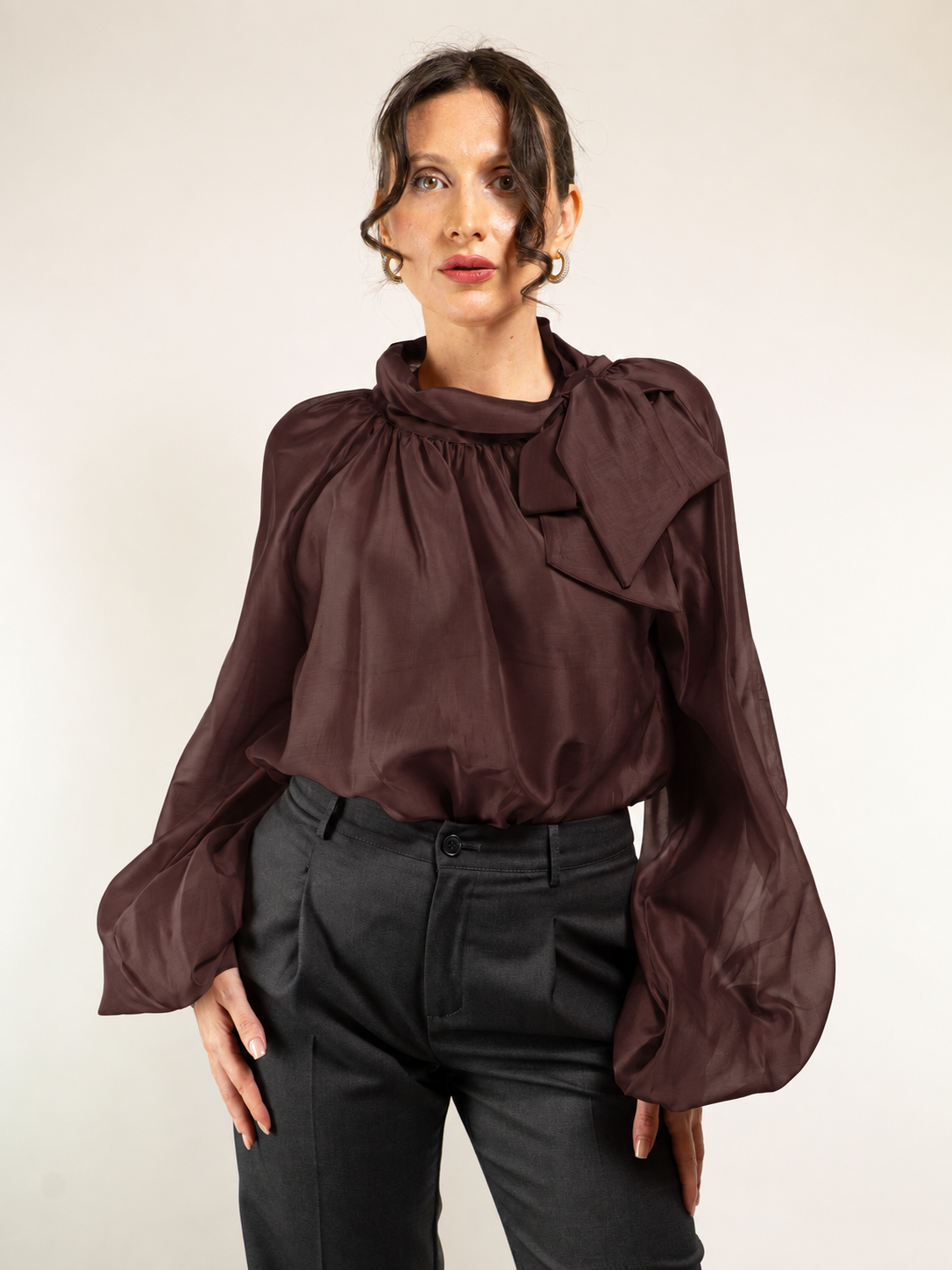 CASACCA IN LYOCELL CON FIOCCO COLLETTO