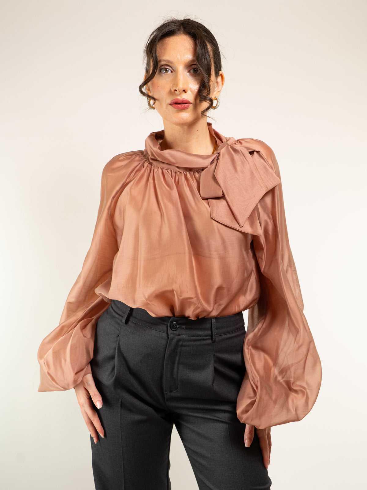 CASACCA IN LYOCELL CON FIOCCO COLLETTO