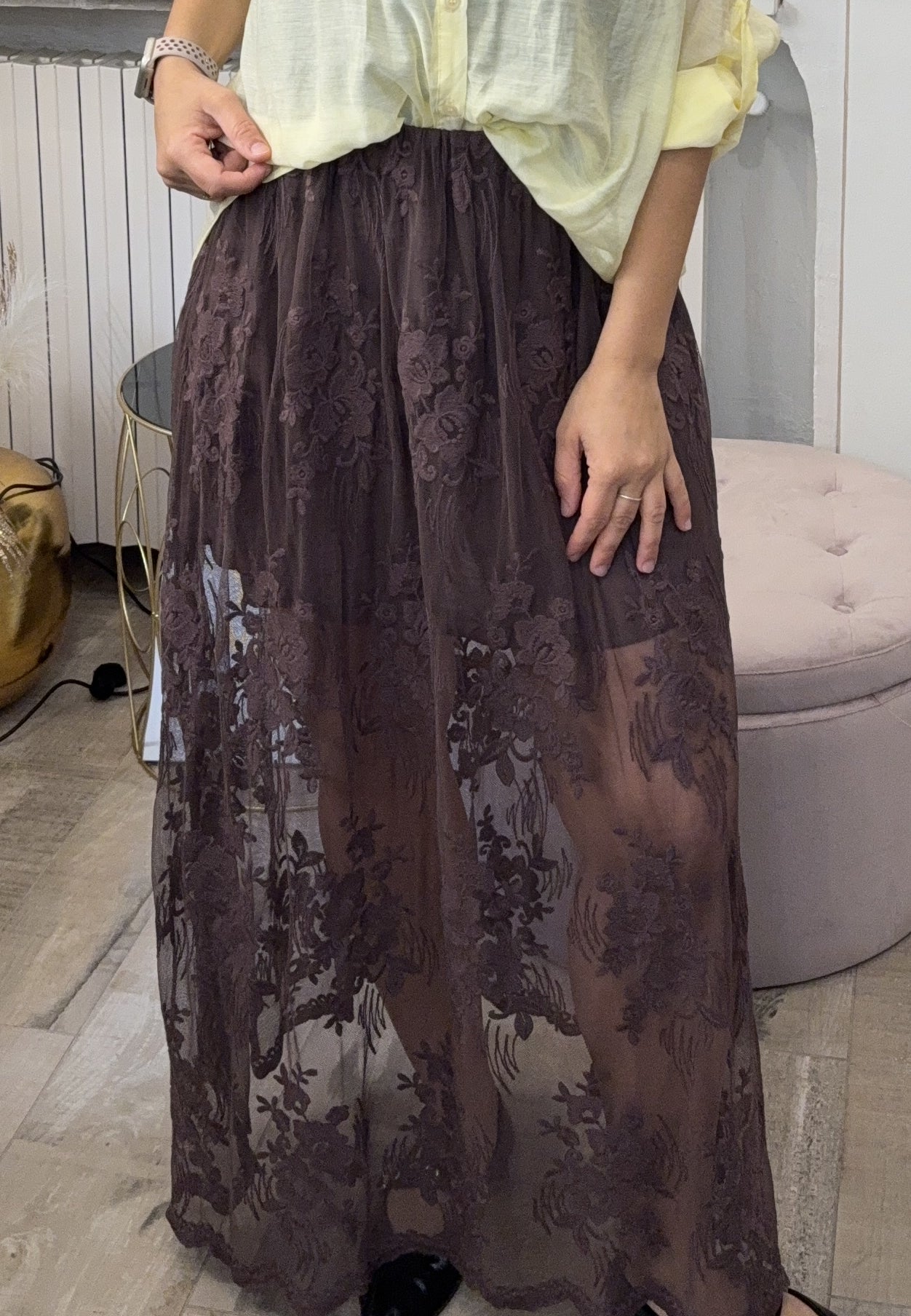 Gonnellone con elastico in Macrame