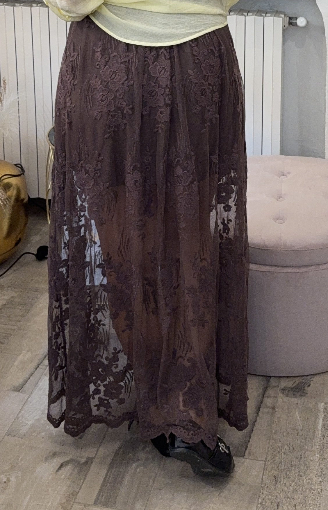 Gonnellone con elastico in Macrame